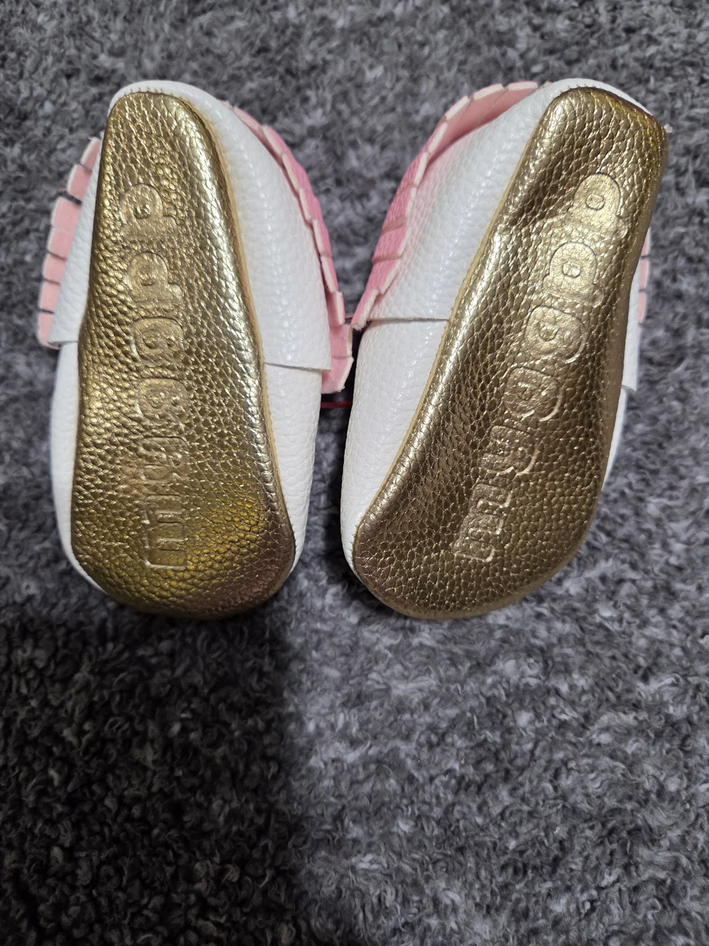 Baby Unicorn Moccasins - Pink, White & Gold